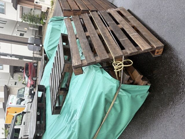 野積みになっていた木材の撤去